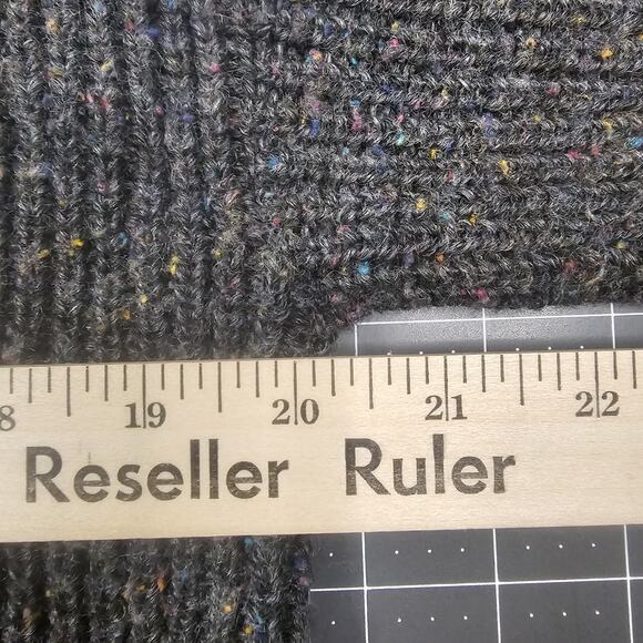 Vintage Le Tigre Donegal Sweater Mens XL Gray 80s Orlon Wool Rainbow Nep Preppy - Picture 8 of 9